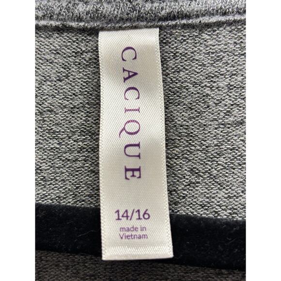 Cacique Women's Size 14/16 Gray Open Front Waterfall Soft Stretch Cardigan - Picture 4 of 5
